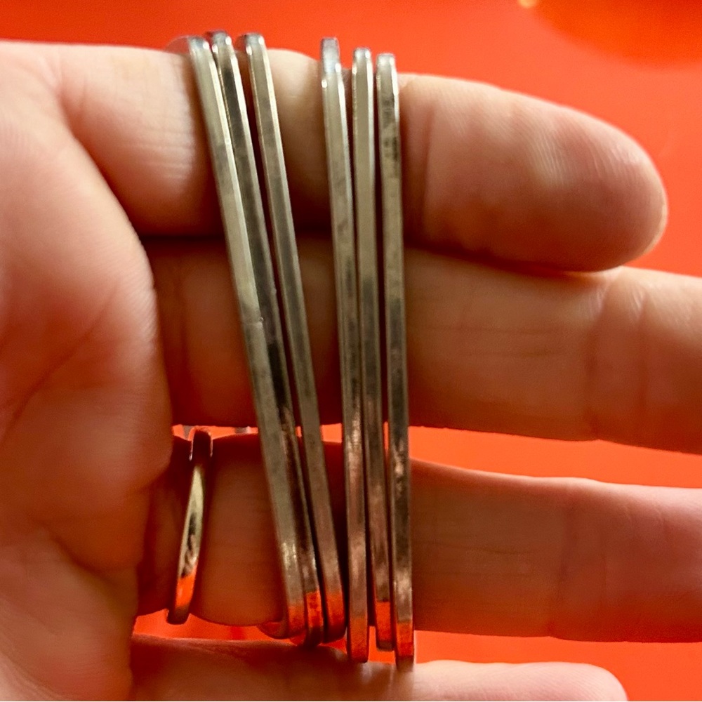 Square Silver Bangle Bracelets. - image 2